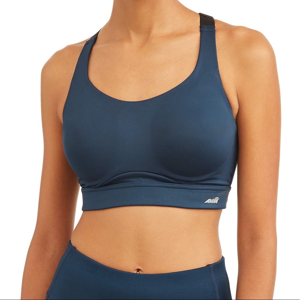 AVIA Blue Wirefree Sports Bra 34C 40D 40DD(E)